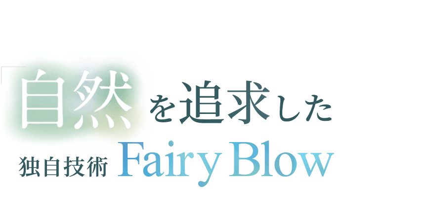 自然を追求した独自技術Fairy Blow