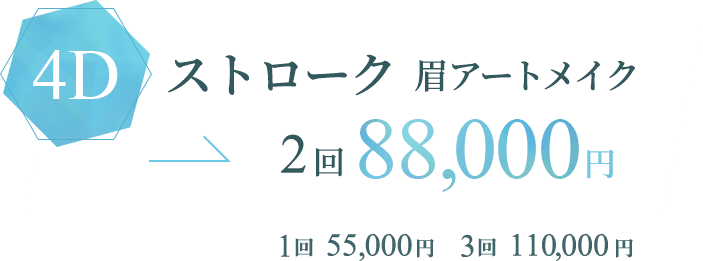 4D ストローク 眉アート/2回88,000円/1回 55,000円/3回 110,000円